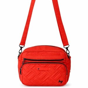 Lug Carousel XL Crossbody Bag Orange Quilted Travel Purse
